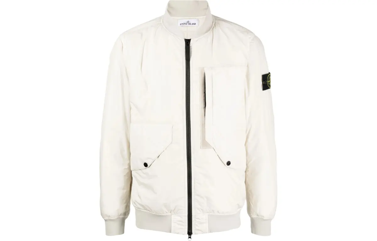 STONE ISLAND Garment Dyed Crinkled Bomber Jacket