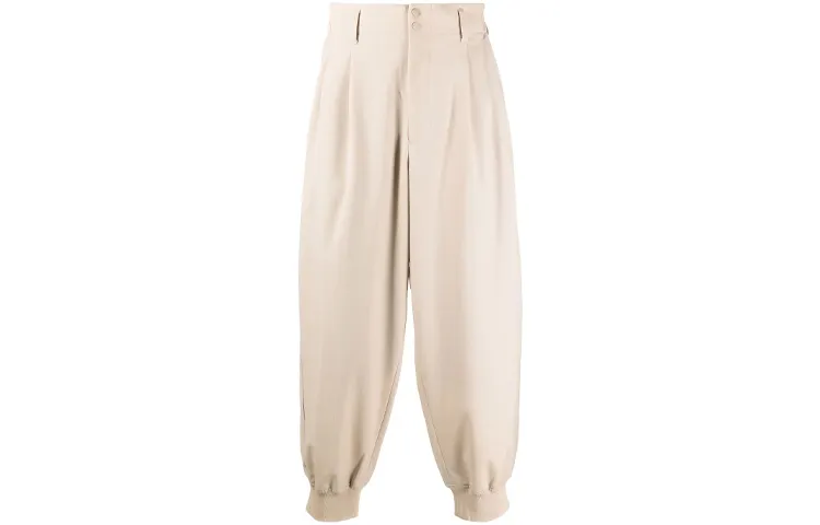 Y 3 Knitted Sweatpants Men's Khaki Moderate Cuffed Pants
