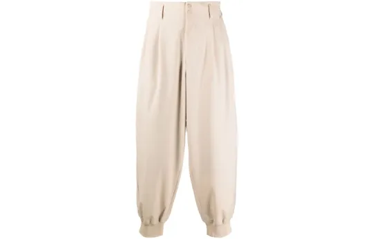 Y 3 Knitted Sweatpants Men's Khaki Moderate Cuffed Pants