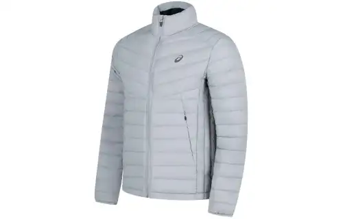 ASICS Down Jackets Men's Gray Stand Collar Moderate Other