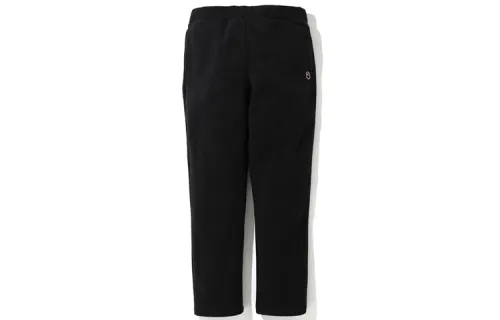 A BATHING APE Head Series Casual Pants Men's Black Moderate Straight Fit Pants