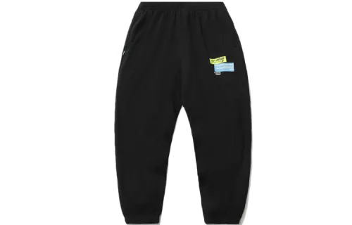Li Ning Sports Fashion Collection Knitted Sweatpants Men's Black Moderate Cuffed Pants