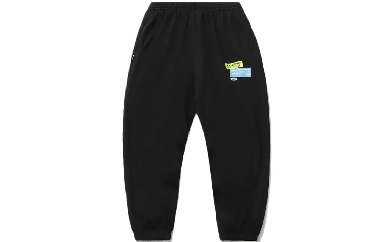 Li Ning Sports Fashion Collection Knitted Sweatpants Men's Black Moderate Cuffed Pants