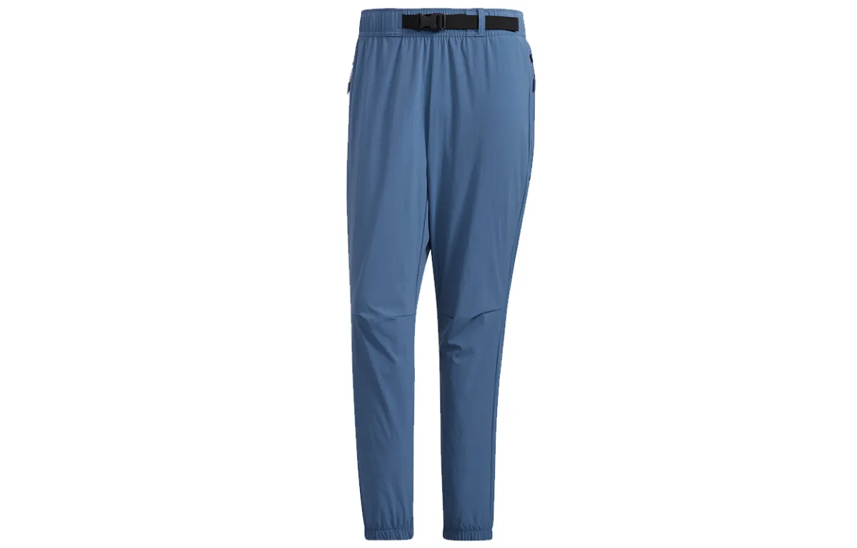 Adidas Wuji Series Knitted Sweatpants Men's Sky Blue Moderate Cuffed Pants