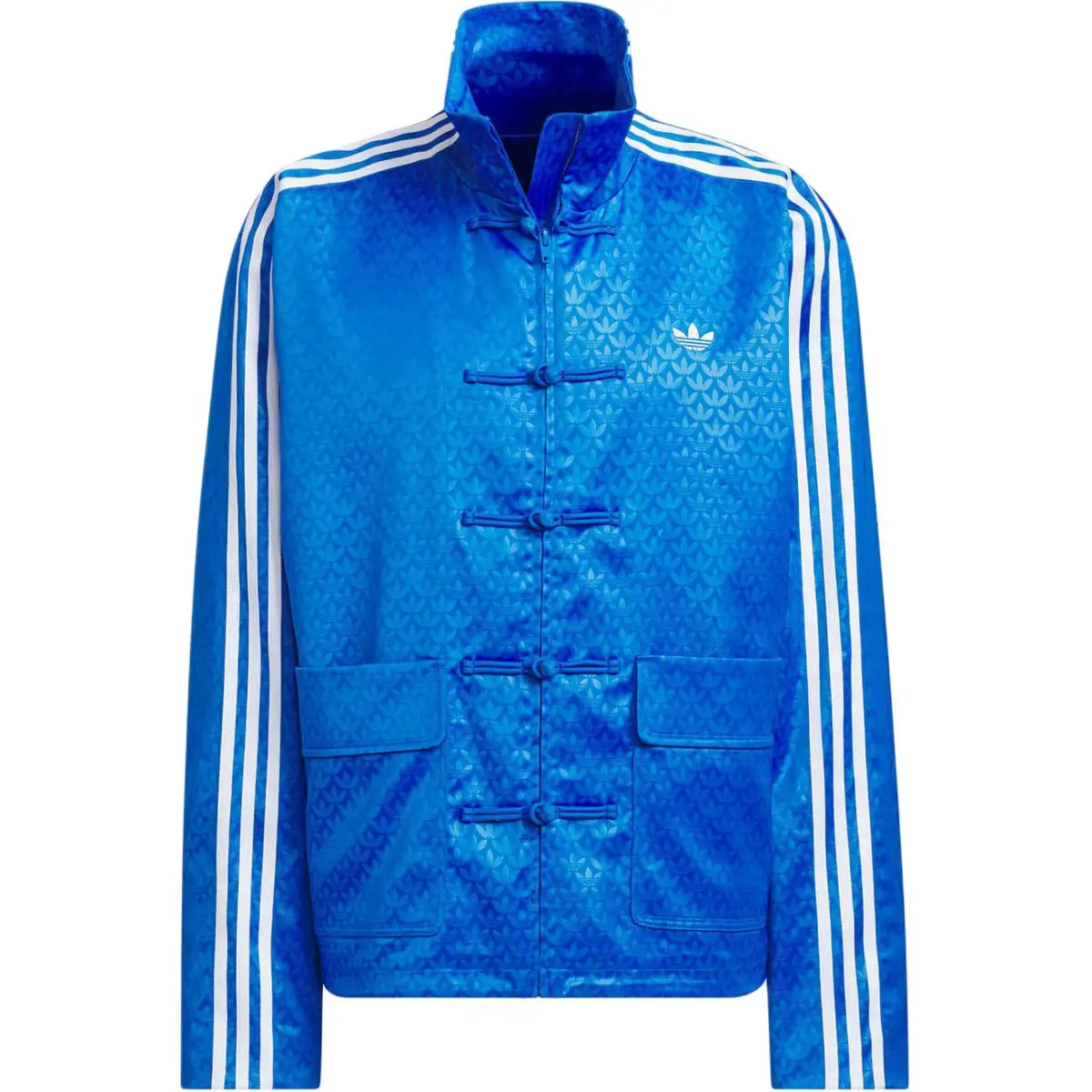 adidas originals SS24 Chinese Style Button Stand Collar Jacket Blue