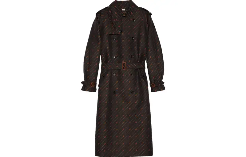 GUCCI Trench Coats Men's Multicolor Lapel Moderate Other
