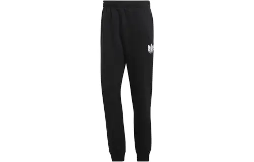 Adidas Originals TREF SWTPANT Knitted Sweatpants Men's Black Moderate Cuffed Pants