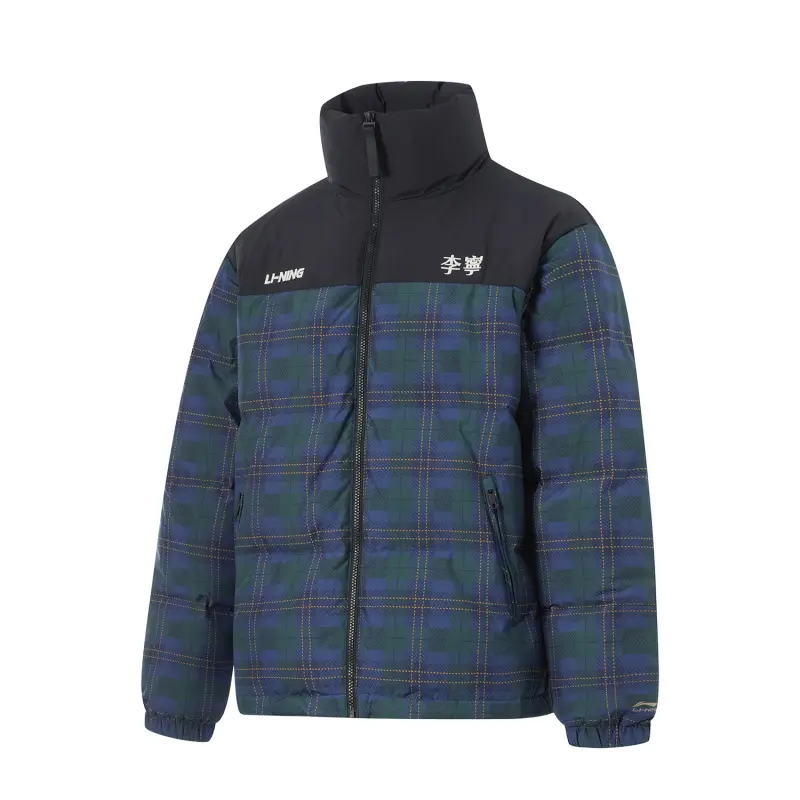 Li Ning Down Jacket Unisex Plaid All Over Print