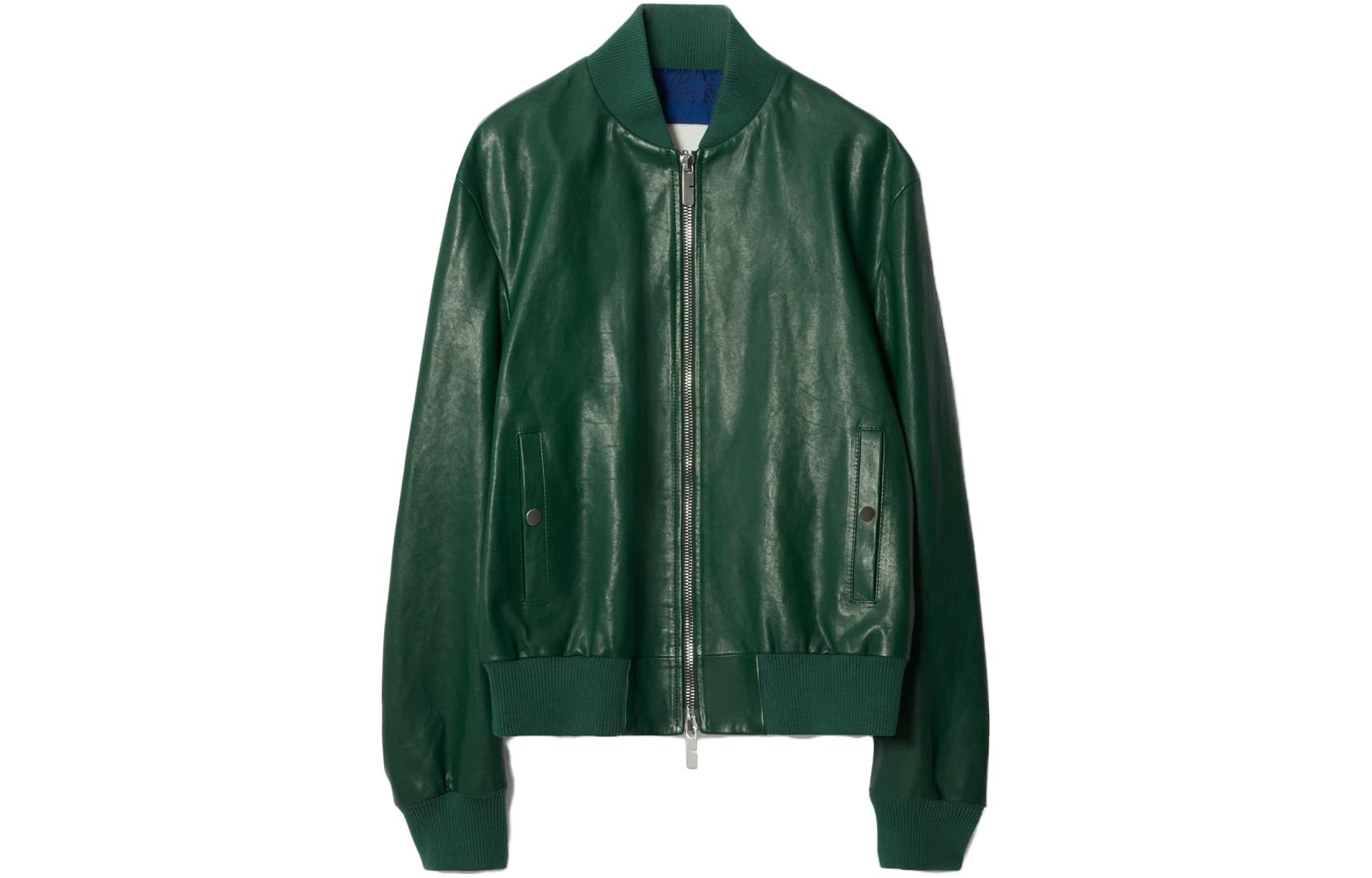 Burberry Zipped Leather Bomber Jacket