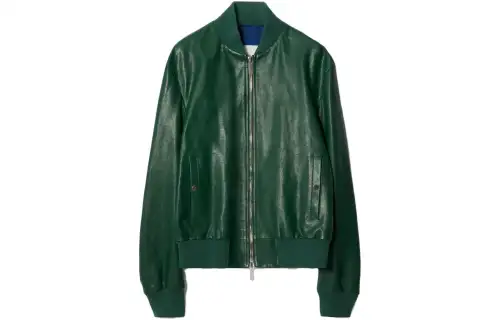Burberry Zipped Leather Bomber Jacket
