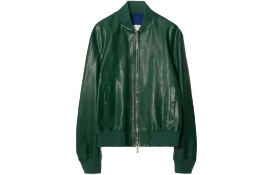 Burberry Zipped Leather Bomber Jacket