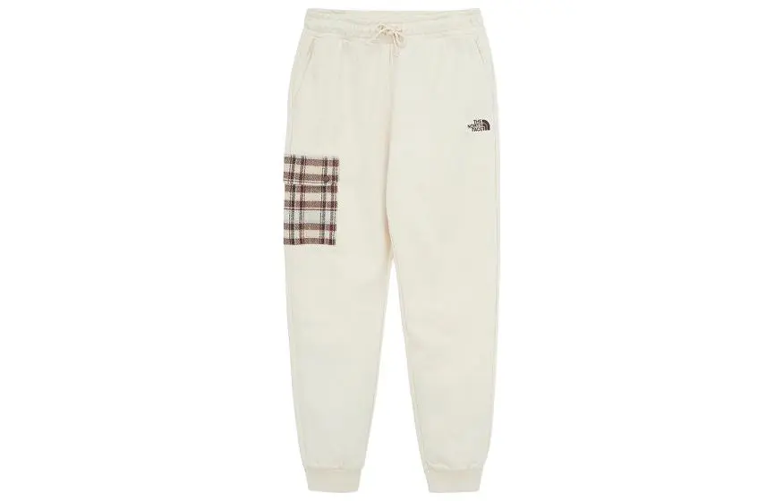 THE NORTH FACE Knitted Sweatpants Men's Beige Moderate Cuffed Pants