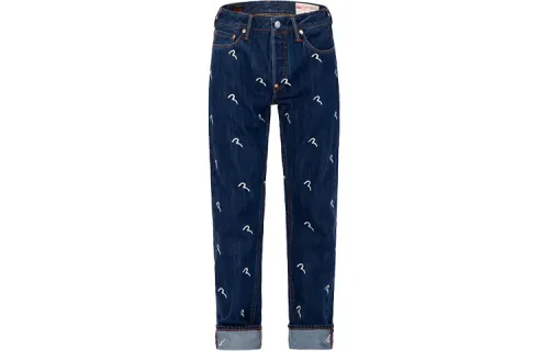 EVISU Jeans Men's Denim Blue Moderate Straight Fit Pants