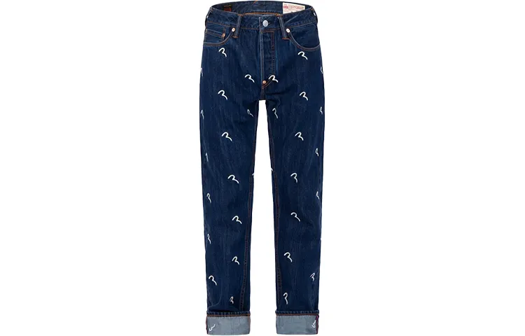 EVISU Jeans Men's Denim Blue Moderate Straight Fit Pants