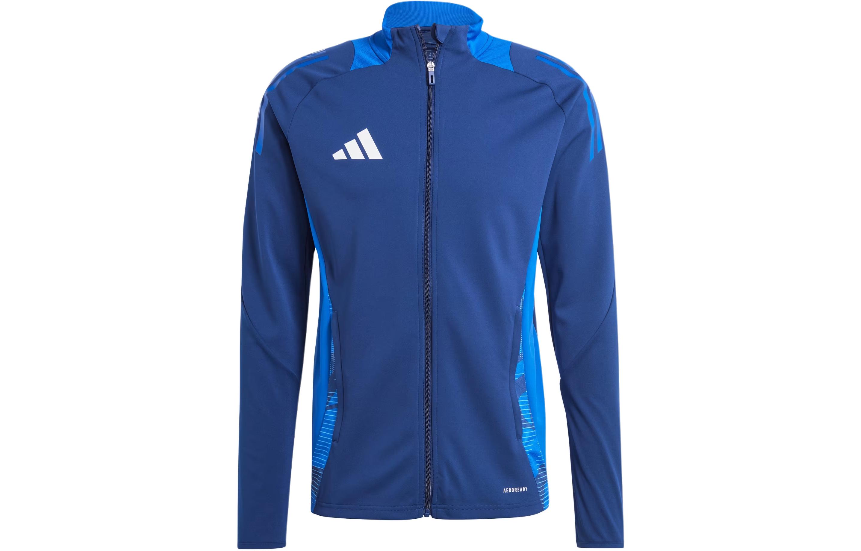 Adidas Tiro 24 Competition Training Jacket Three Stripes Color Block Long Sleeve Retro Sports Stand Collar Jacket Men's Navy Blue
