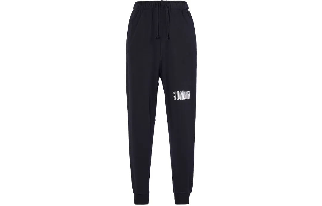 Jordan Knitted Sweatpants Men's Black Moderate Cuffed Pants