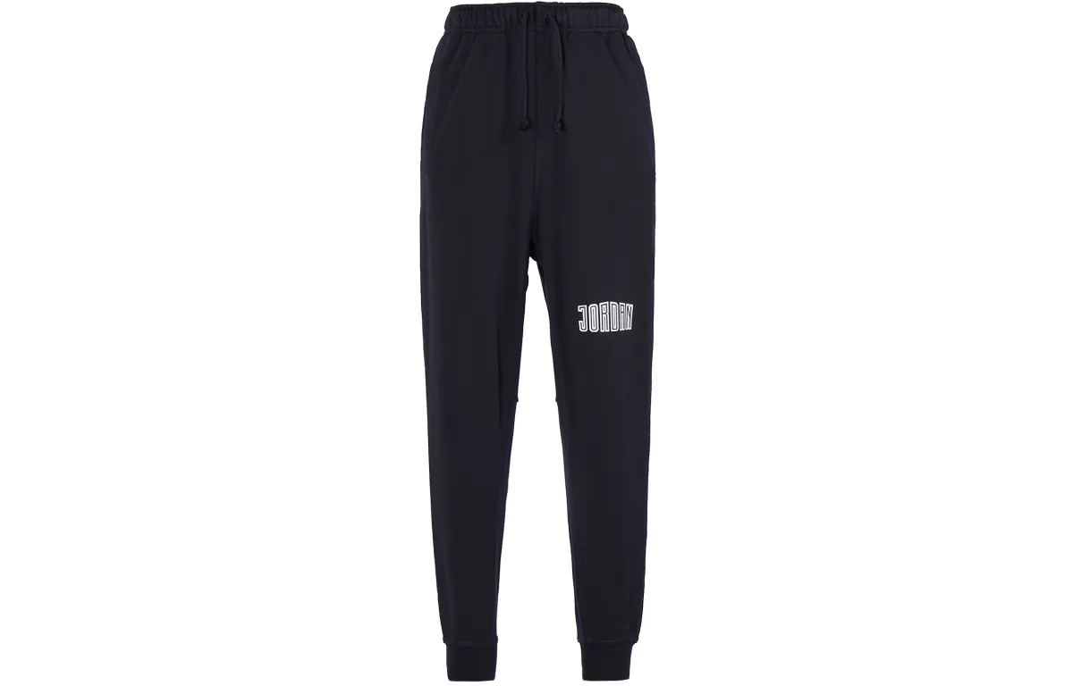 Jordan Knitted Sweatpants Men's Black Moderate Cuffed Pants