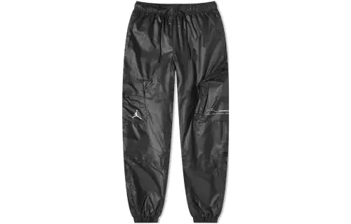 Jordan 23 Knitted Sweatpants Men's Black Moderate Cuffed Pants