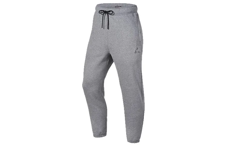 Jordan Logo Embroidery Fleece Lined Elastic Cuff Knitted Sweatpants Men's Gray