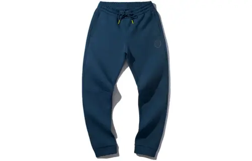 Li Ning Knitted Sweatpants Men's Blue Moderate Straight Fit Pants