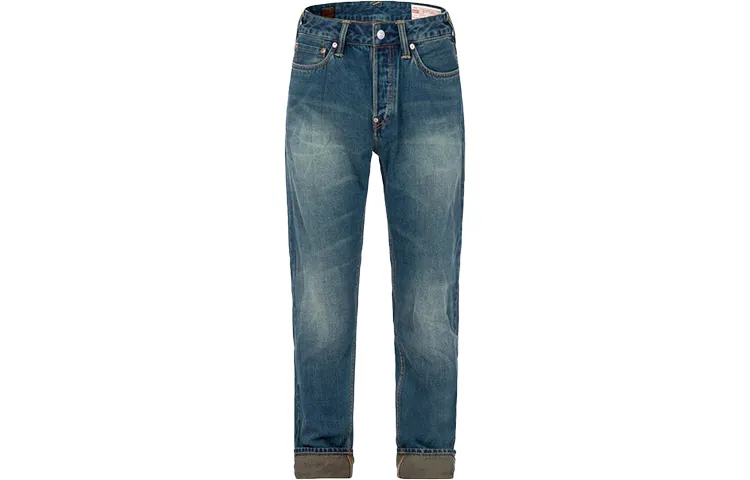 EVISU FW22 Straight Fit Pants Jeans Men's Denim Blue