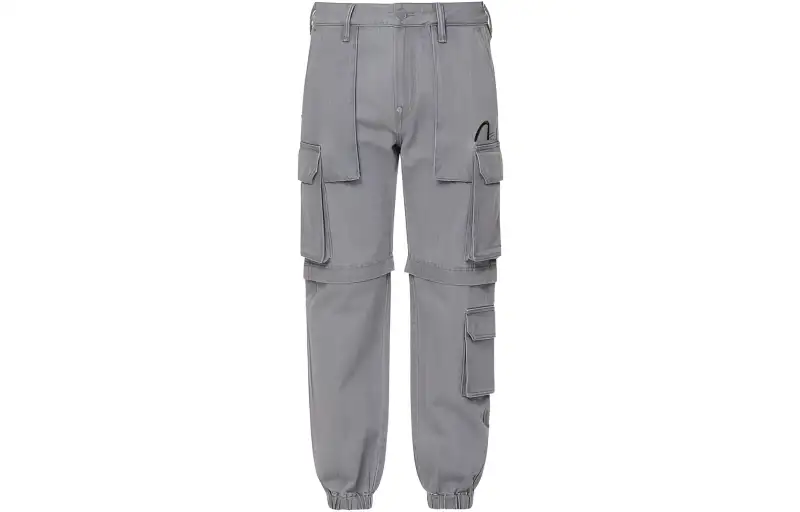 EVISU Cuffed Pants Moderate Jeans Men's Gray