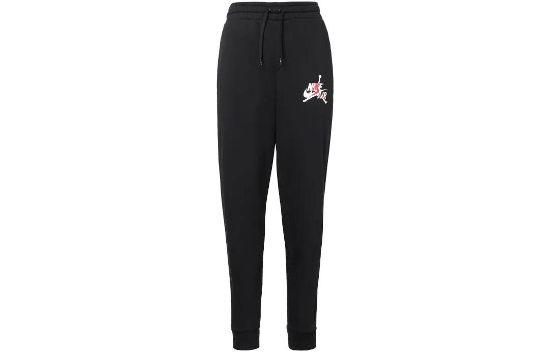 Jordan Knitted Sweatpants Men's Black Thickened Cuffed Pants