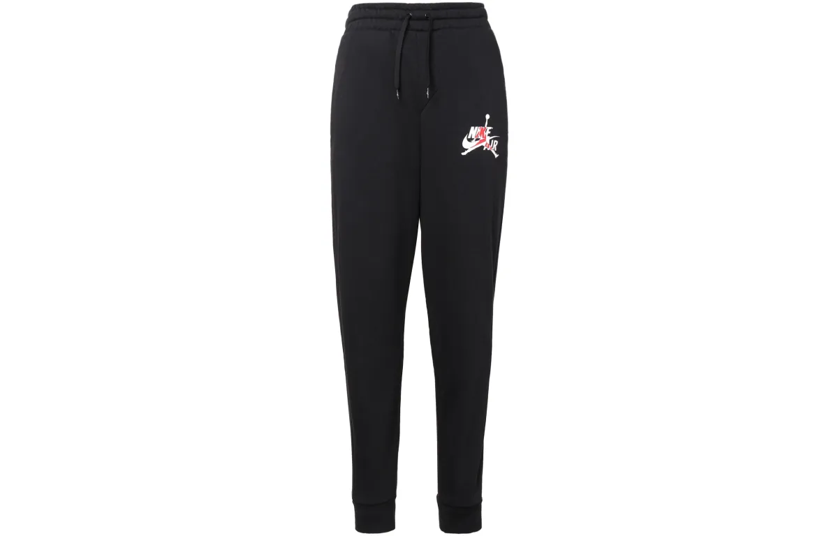 Jordan Knitted Sweatpants Men's Black Thickened Cuffed Pants