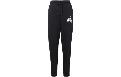 Jordan Knitted Sweatpants Men's Black Thickened Cuffed Pants