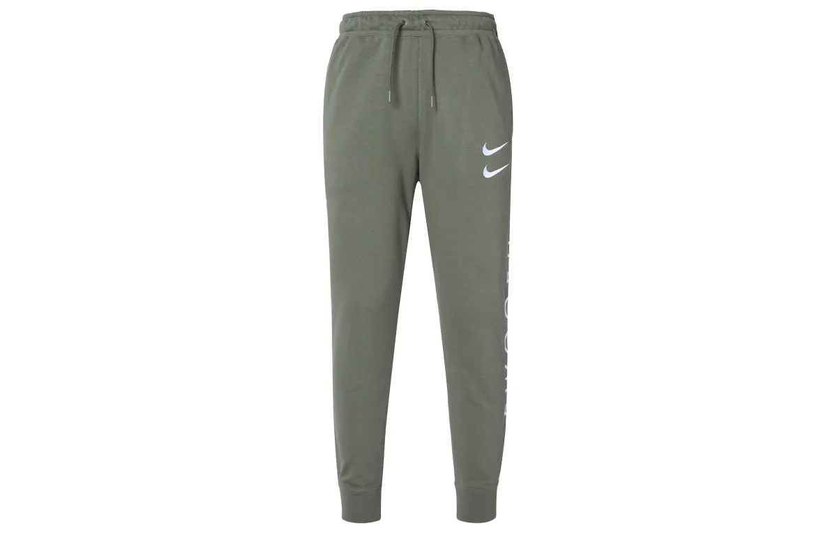 Nike Knitted Sweatpants Men's Green Moderate Cuffed Pants