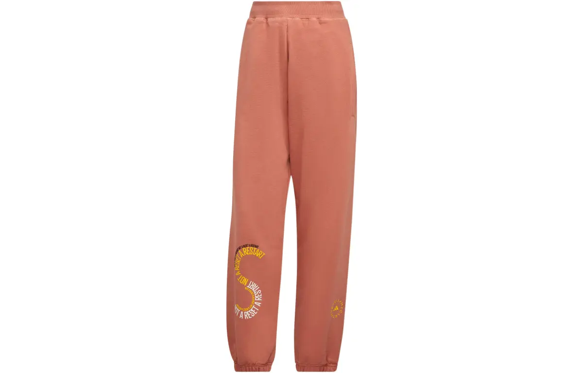 Adidas X Stella McCartney Knitted Sweatpants Unisex Orange Moderate Cuffed Pants