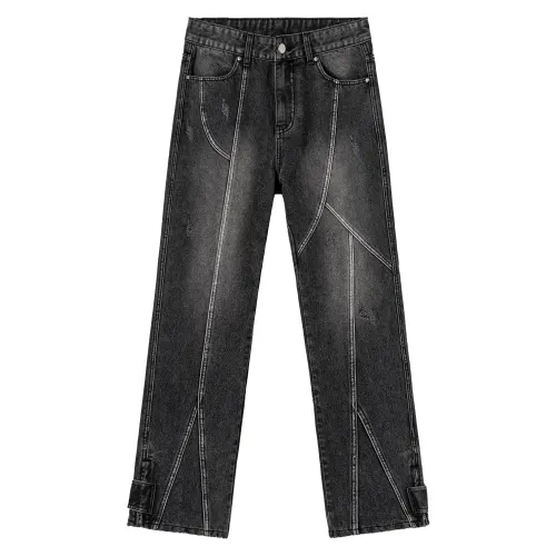 XINYINSU Holes And Zippers Design Unisex Jeans