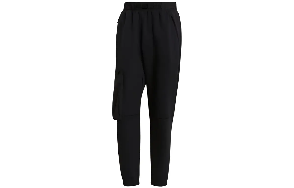 Adidas Knitted Sweatpants Men's Black Moderate Cuffed Pants