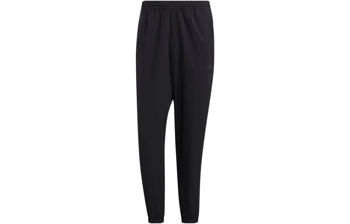 Adidas Knitted Sweatpants Men's Black Moderate Cuffed Pants