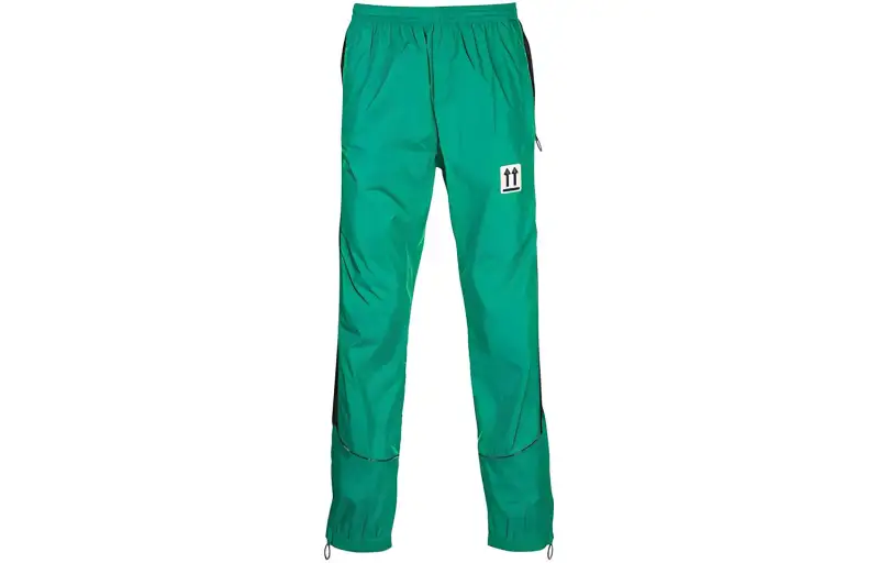 OFF WHITE SS21 Knitted Sweatpants Men's Green Moderate Straight Fit Pants