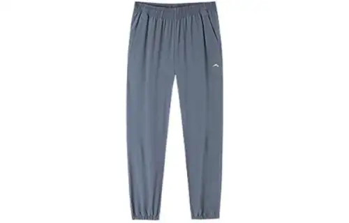 ANTA Knitted Sweatpants Men's Gray Moderate Cuffed Pants