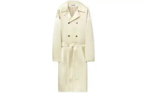 LOEWE Trench Coats Men's Linen Original Lapel Moderate Other