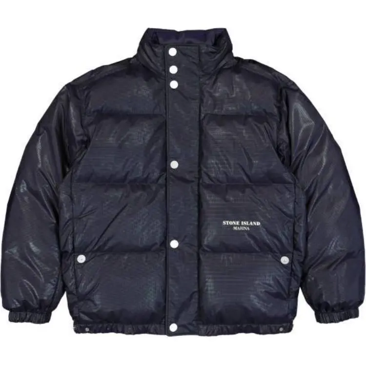 STONE ISLAND S.I. Marina Logo Printed Puffer Jacket