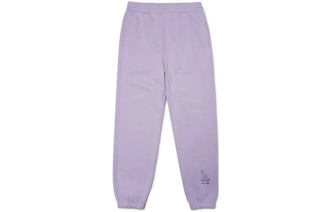 MLB Knitted Sweatpants Unisex Purple Moderate Cuffed Pants