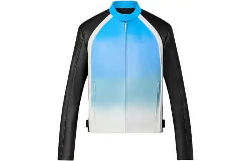 LOUIS VUITTON Leather Jacket Coat Men's Multicolor