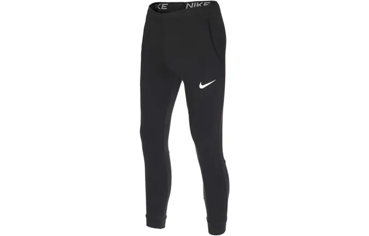 Nike Knitted Sweatpants Men's Black Moderate Cuffed Pants