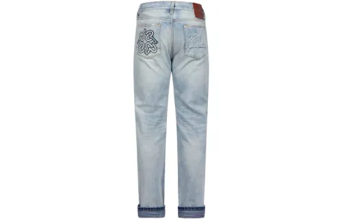 EVISU Jeans Men's Denim Blue Moderate Straight Fit Pants