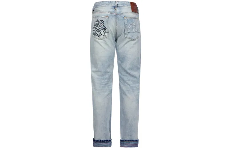 EVISU Jeans Men's Denim Blue Moderate Straight Fit Pants