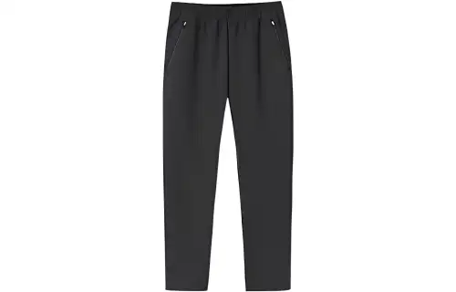ANTA Knitted Sweatpants Men's Black Thickened Straight Fit Pants