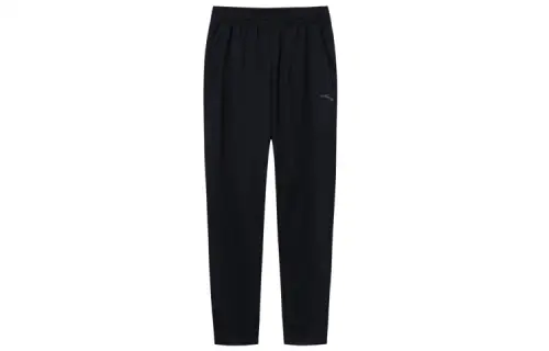 ANTA Knitted Sweatpants Men's Black Moderate Straight Fit Pants