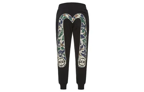 EVISU Straight Casual Pants Men's Black