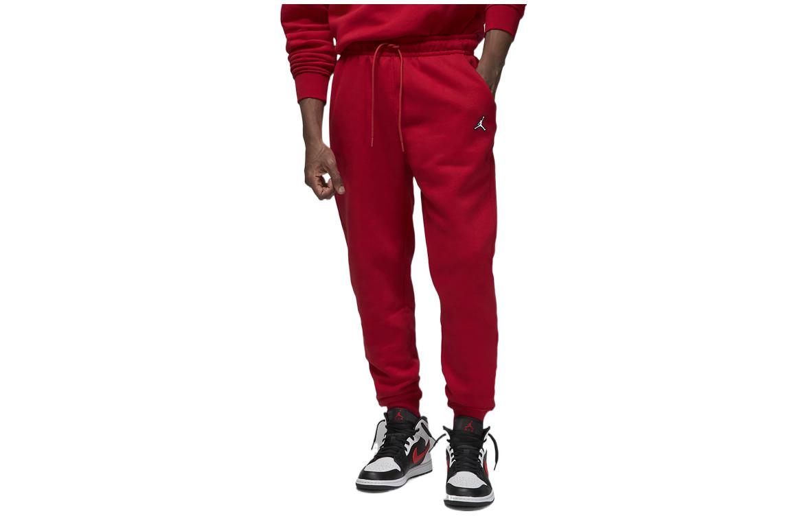 Jordan Brooklyn Knitted Sweatpants Men's Red Moderate Cuffed Pants