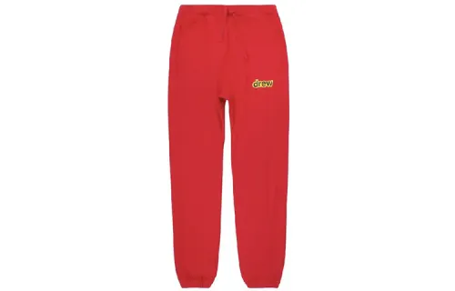 Drew House Letter Logo Series Knitted Sweatpants Unisex Red