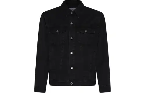 OFF-WHITE logo-embroidered denim jacket