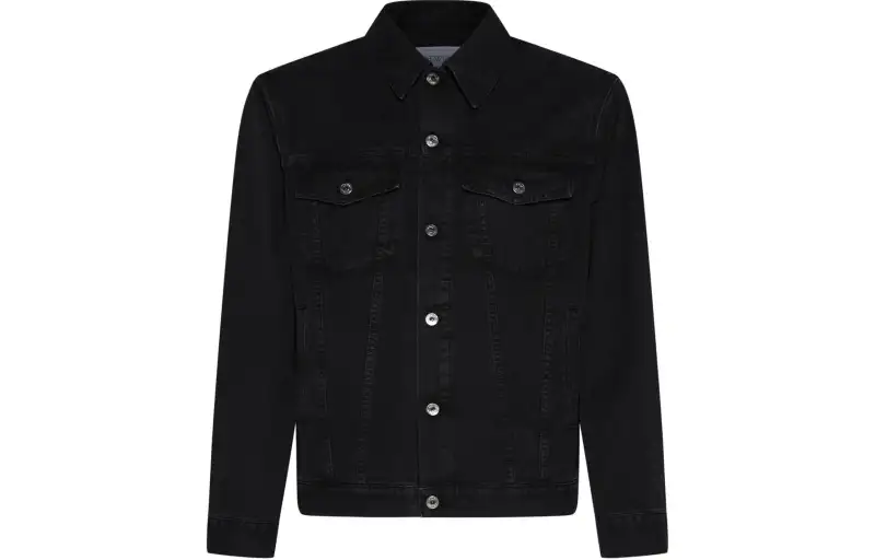 OFF-WHITE logo-embroidered denim jacket